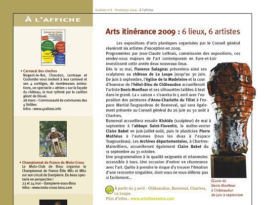Arts itinérance 2009 : 6 lieux, 6 artistes